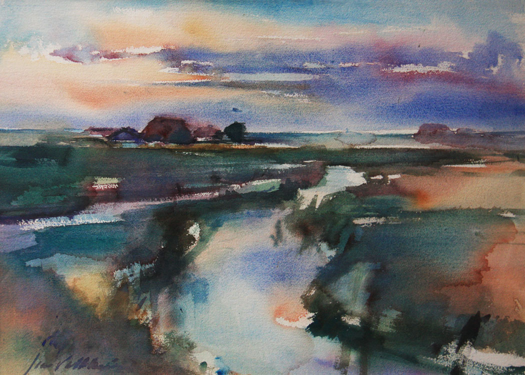 Uitgelezene Abstract landschap schilderen met acrylverf en aquarel CA-09